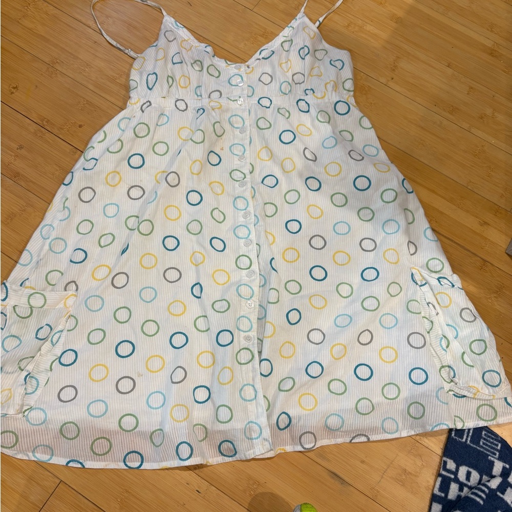 Aeropostale White Dress with Multicolor Circles